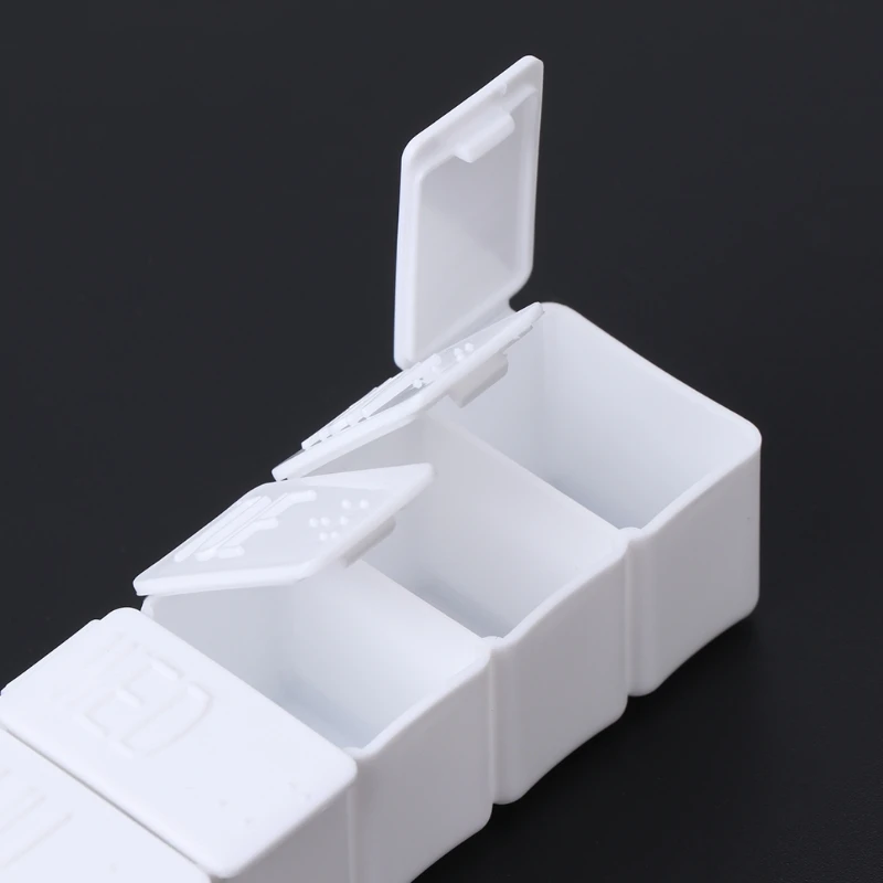 

7-Day Tablet Medicine Pill Storage Box Lid Dispenser Container Organizer Braille U2JD