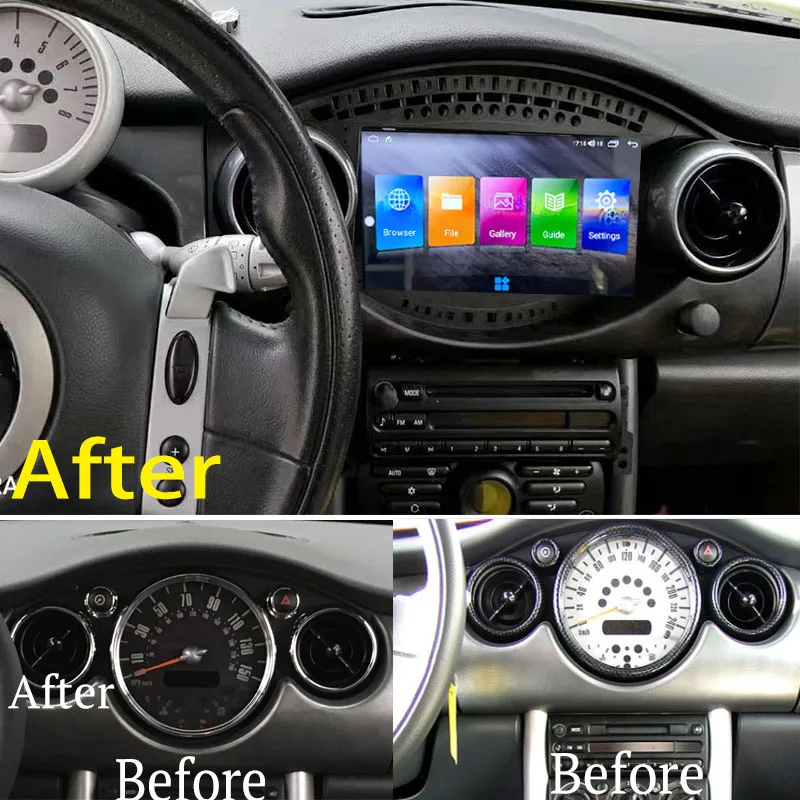 

Car Multimedia GPS Audio Radio Stereo 10 Screen For Mini Hatch Convertible R50 R52 R53 2001~2006 CarPlay Android Navigation NAVI
