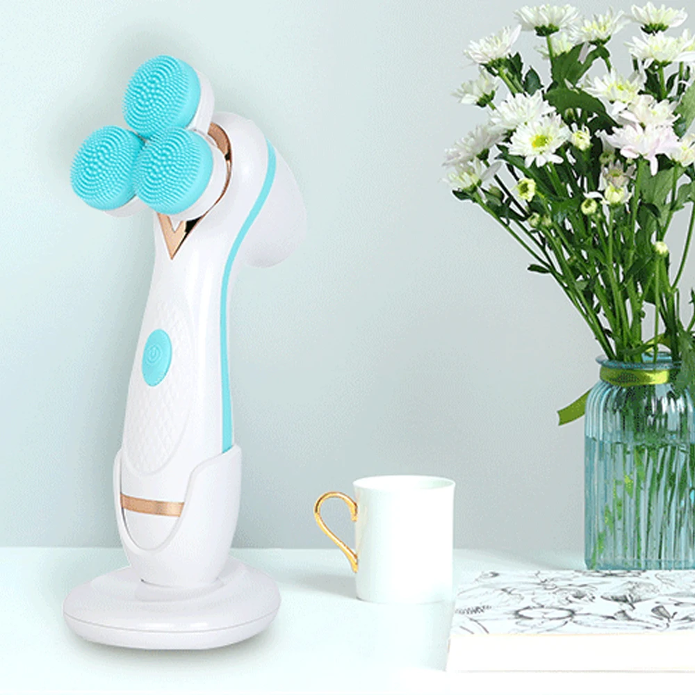 

3in1 Facial Cleansing Brush Set Soft Scrubber Face Body Exfoliating Washing Pore Cleaner Brush Face Massage Skin Care Machine