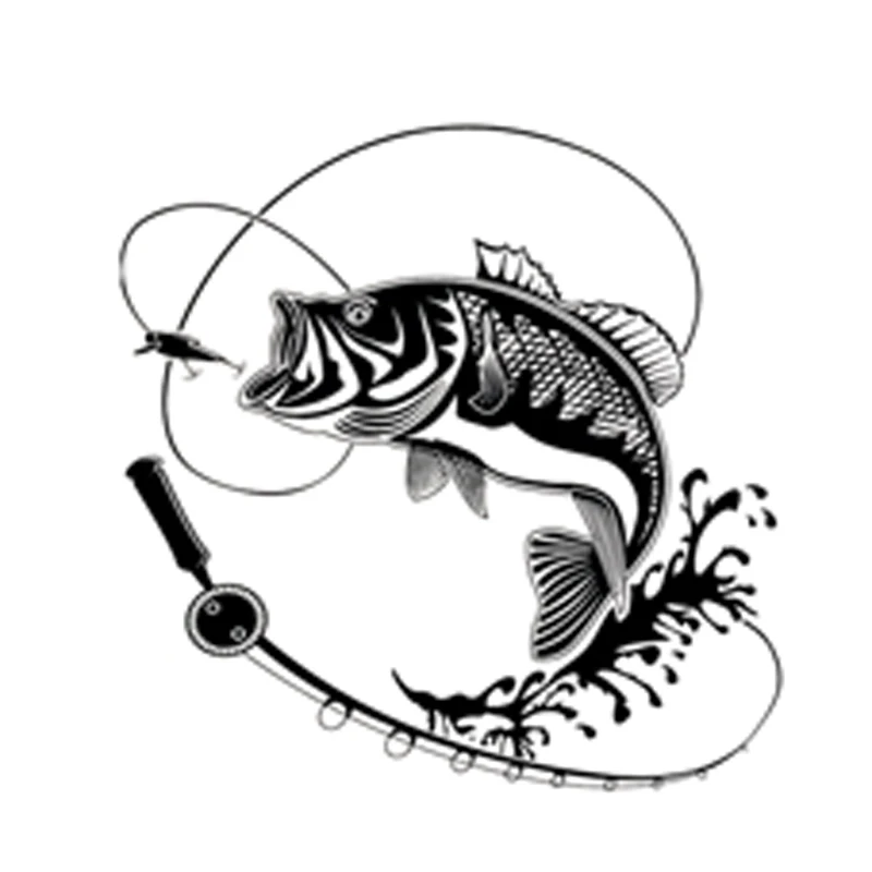 

18CM*18CM Creative Fishing Silhouette Car Sticker Vinyl Decal Black/Silver Decor