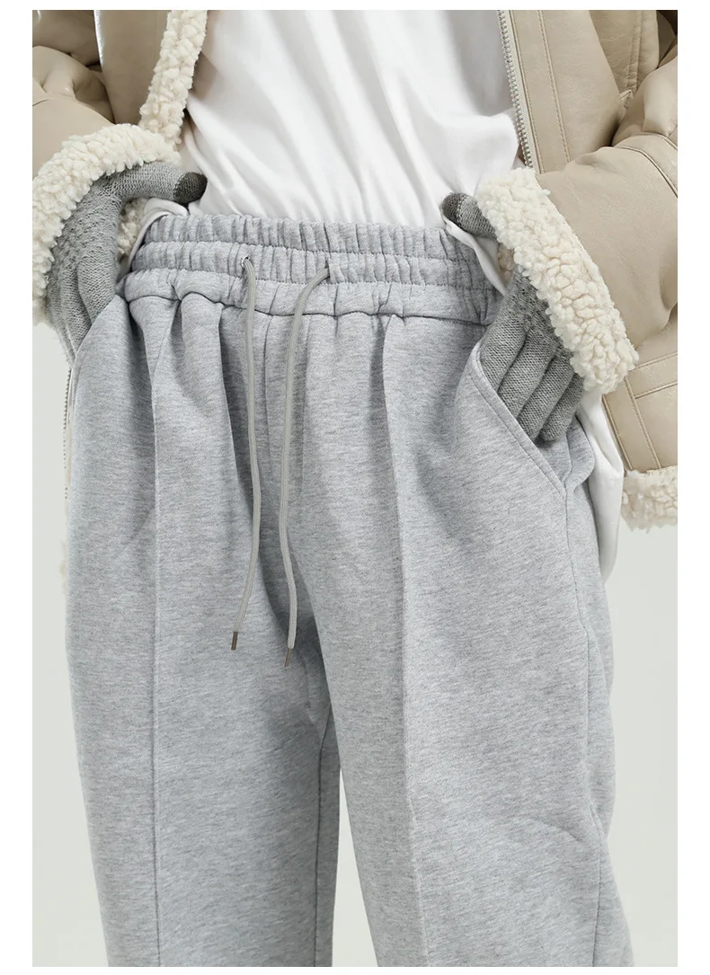 

IEFB Men's Wear Loose Trousers 2021 spring Autumn New Korean Fashion Simple Side Slit Simple Thick Casual Sweatpants Men 9Y5080