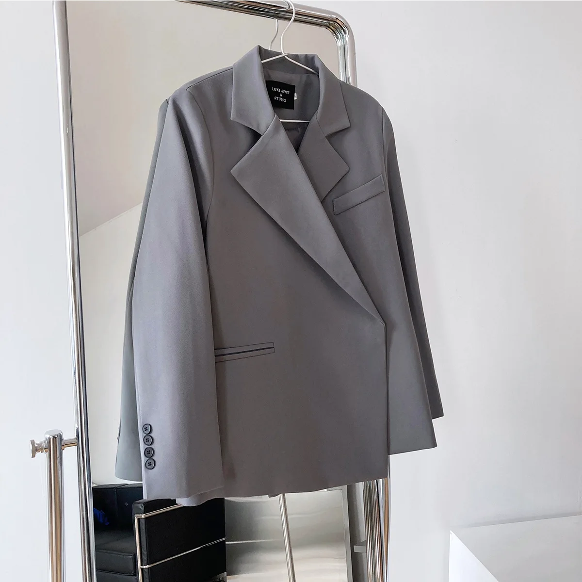 Mooirue весенний Элегантный женский блейзер с длинным рукавом Скрытые пуговицы