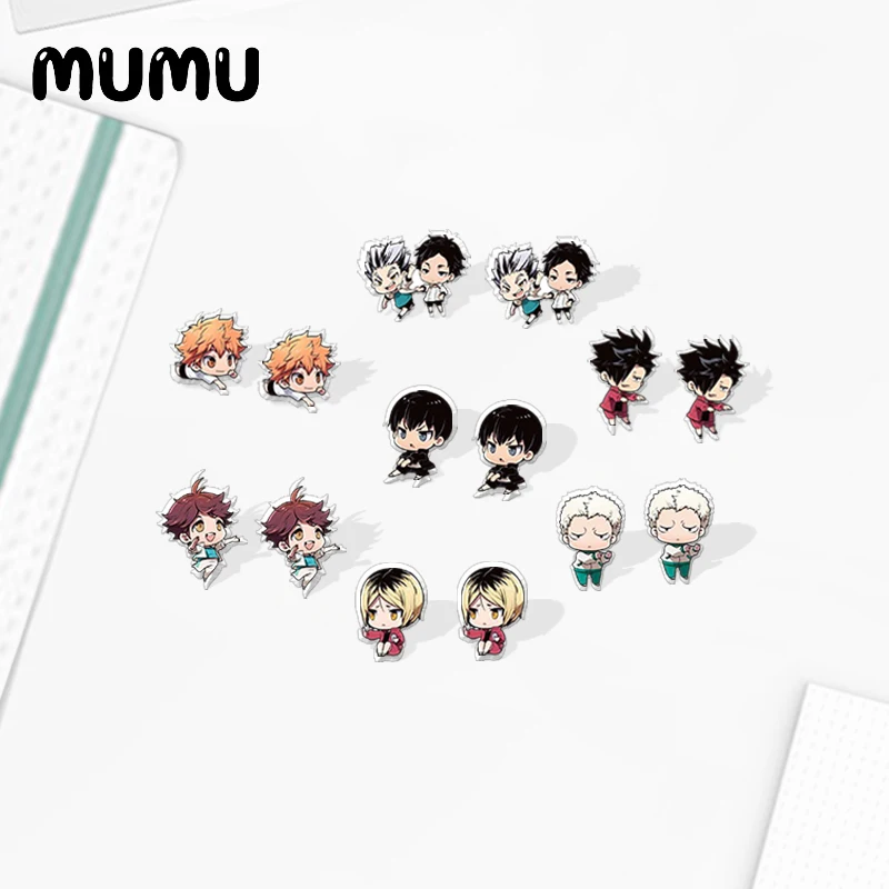 

Серьги-гвоздики Haikyuu в виде Волейбольного аниме, акриловые украшения ручной работы, подарок для девушек и эпоксидные украшения, 2020