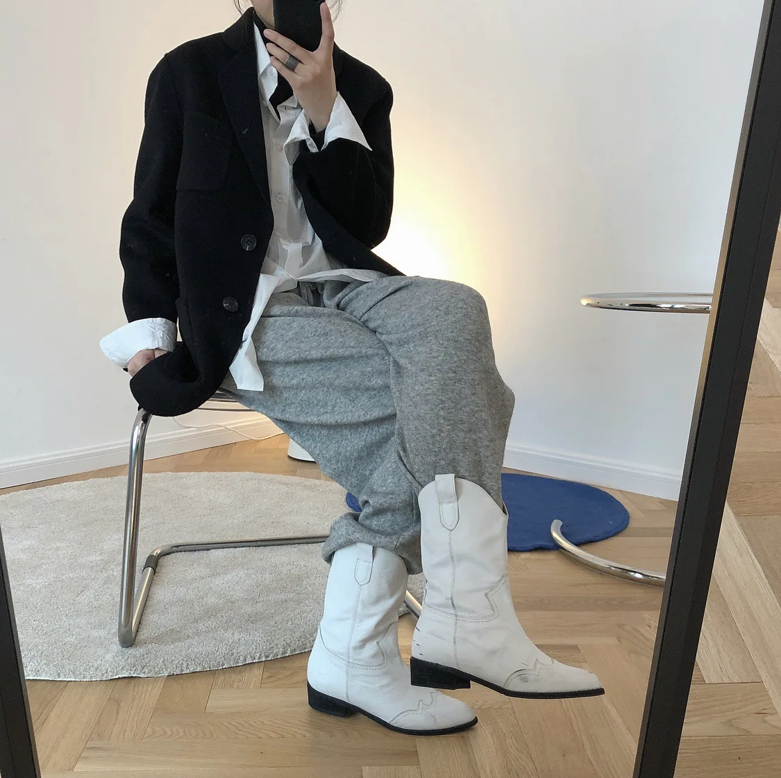 Пальто женское Шерстяное двубортное с двумя большими карманами свободное 2020 |