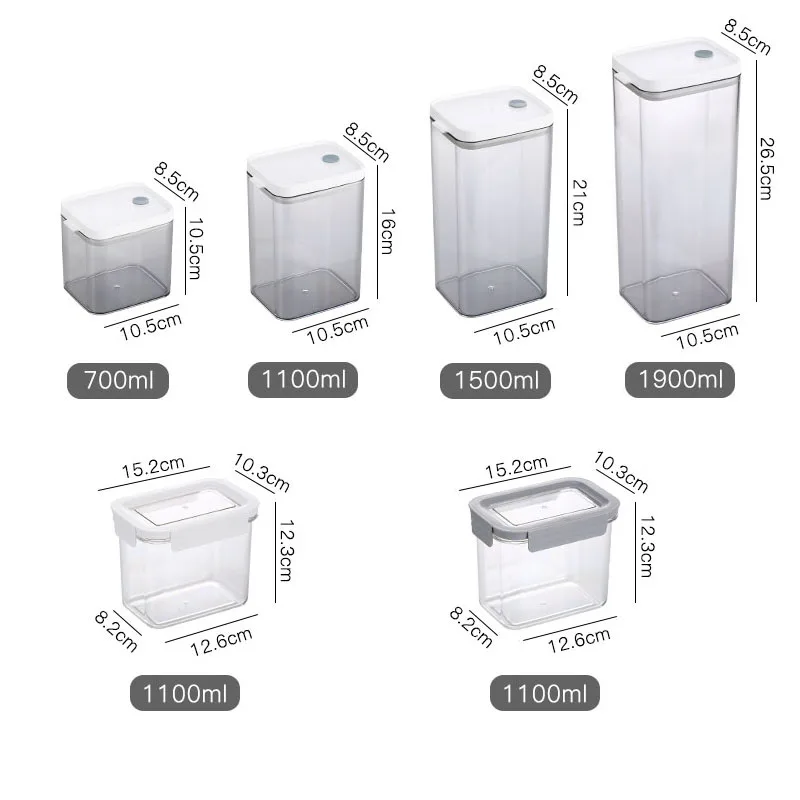 700-2300ML Professional Food Storage Container Bulk Cereals Thicken Sealed Cans Pasta Box Tank Kitchen Refrigerator Organization | Дом и сад