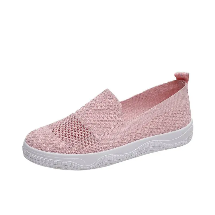 

2021 New Casual Shoes Women's Summer Mesh Breathable Flat Shoes Ladies Comfort Light Sneaker Socks Women Slip on Loafers