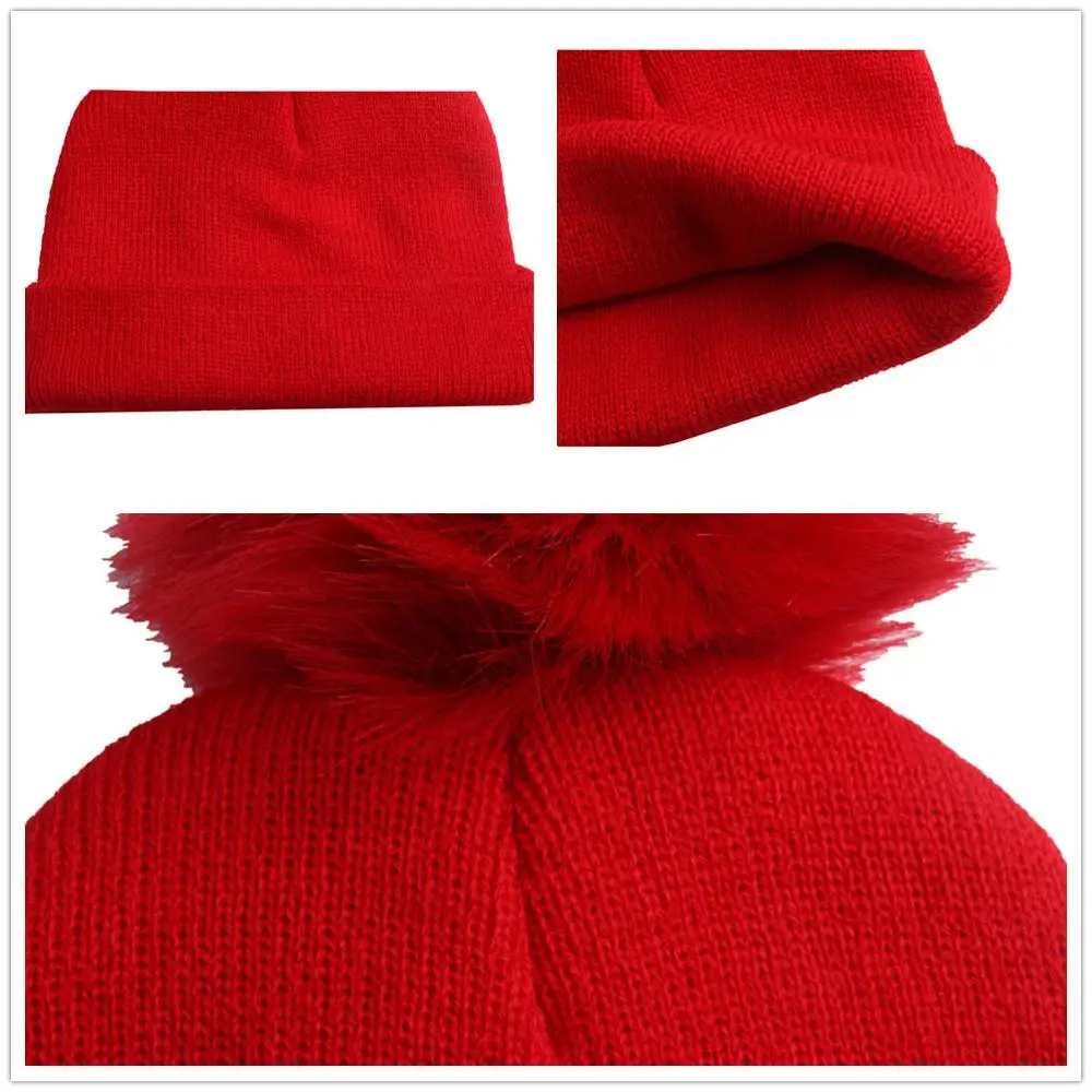 2 шт. детские шапки с меховым помпоном | Детская одежда и обувь
