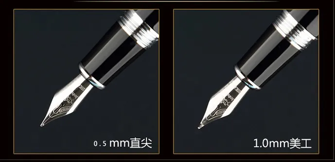 Ручка перьевая Jinhao с черным и серебряным наконечником 159|jinhao 159 black|jinhao 159fountain pen |