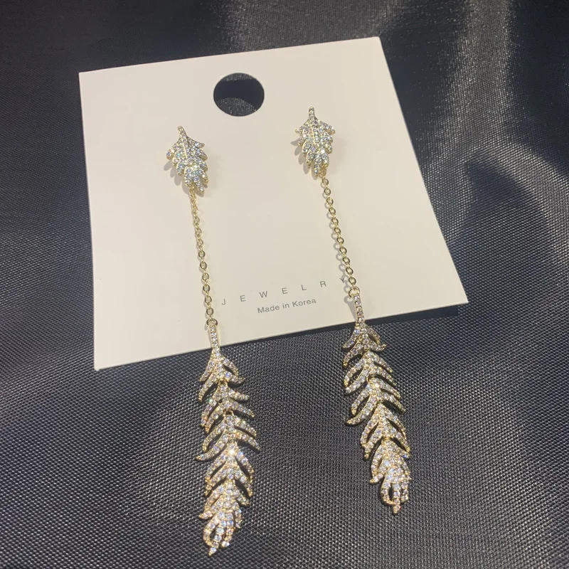 

Feather earrings, long earrings for women leaf earrings boucle doreille oorbellen hangers femme aretes largos de mujer