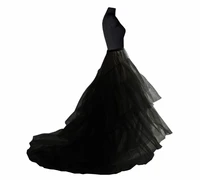white black long train petticoat for tail wedding party dresses crinoline 3 hoops underskirt saiote de noiva