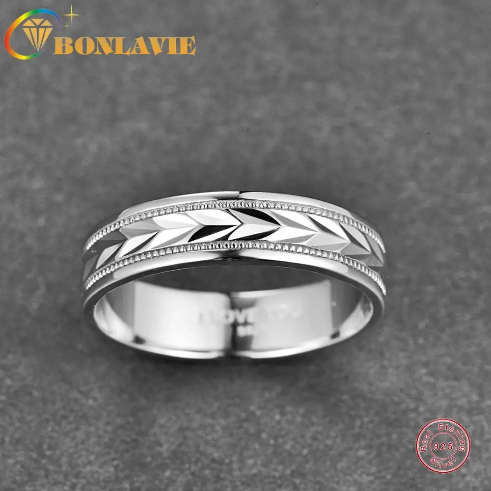 BONLAVIE 928 чистое серебро кольцо 6 мм мужское полированное Свадебные украшения
