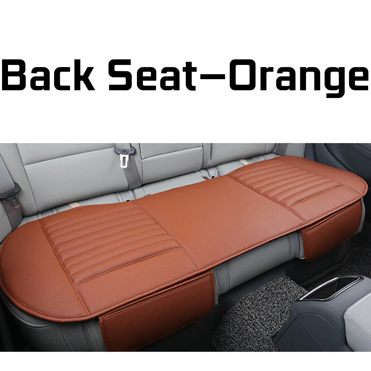 Back Seat Orange Универсальный чехол для сиденья автомобиля четыре сезона искусственная кожа передняя задняя подушка дышащий протектор коврик для авто аксессуары автомобиля - Название цвета: Back Seat Orange