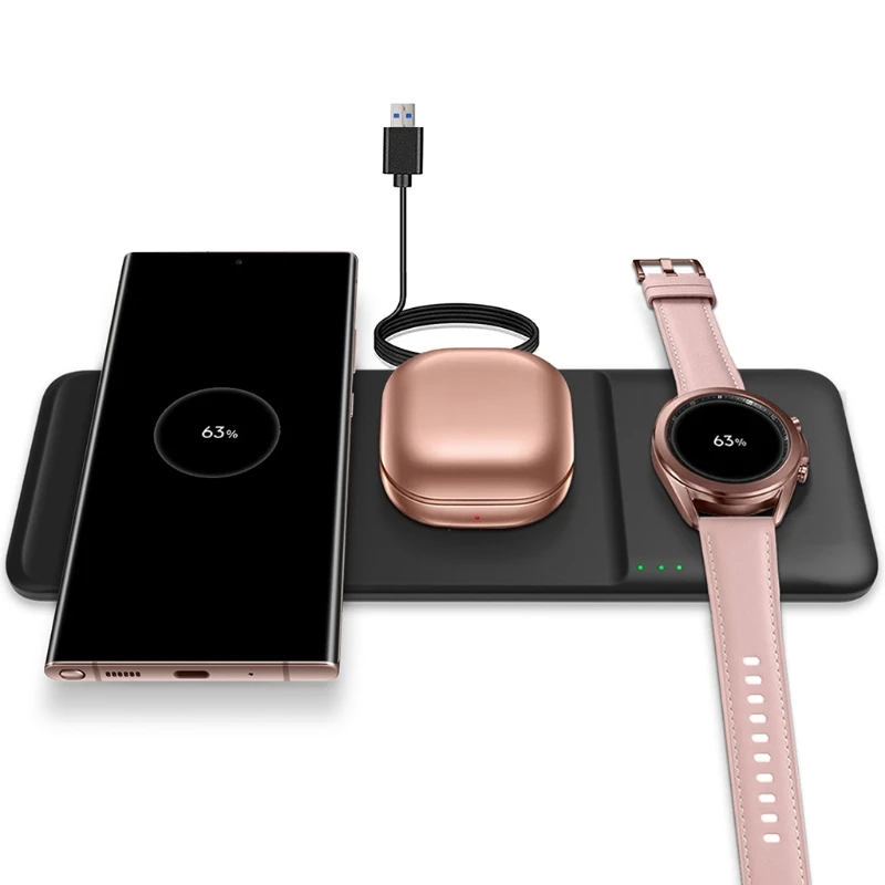 

H7JF Wireless Charger 3 in 1 Wireless Charging Station for Sam-sung Mobile Phone Gal-axy Watch Earbuds