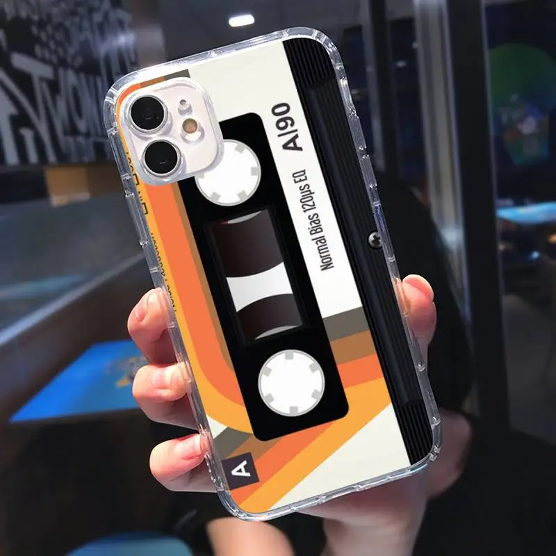 

Retro Classical Cassette Tape Phone Case Transparent soft For iphone 5 5s 5c se 6 6s 7 8 11 12 plus mini x xs xr pro max