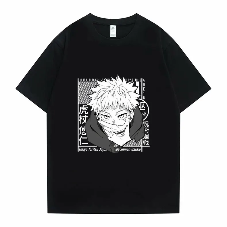 

New Japan Manga Jujutsu Kaisen T-shirt Itadori Yuji Harajuku Print T Shirts Men Casual Hipster Tee Shirt Women Super Cool Tshirt