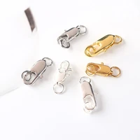 10pcs 14x512x4mm metal lobster clasps claw hooks with rings silver gold rhodium plated beads for diy jewelry components making