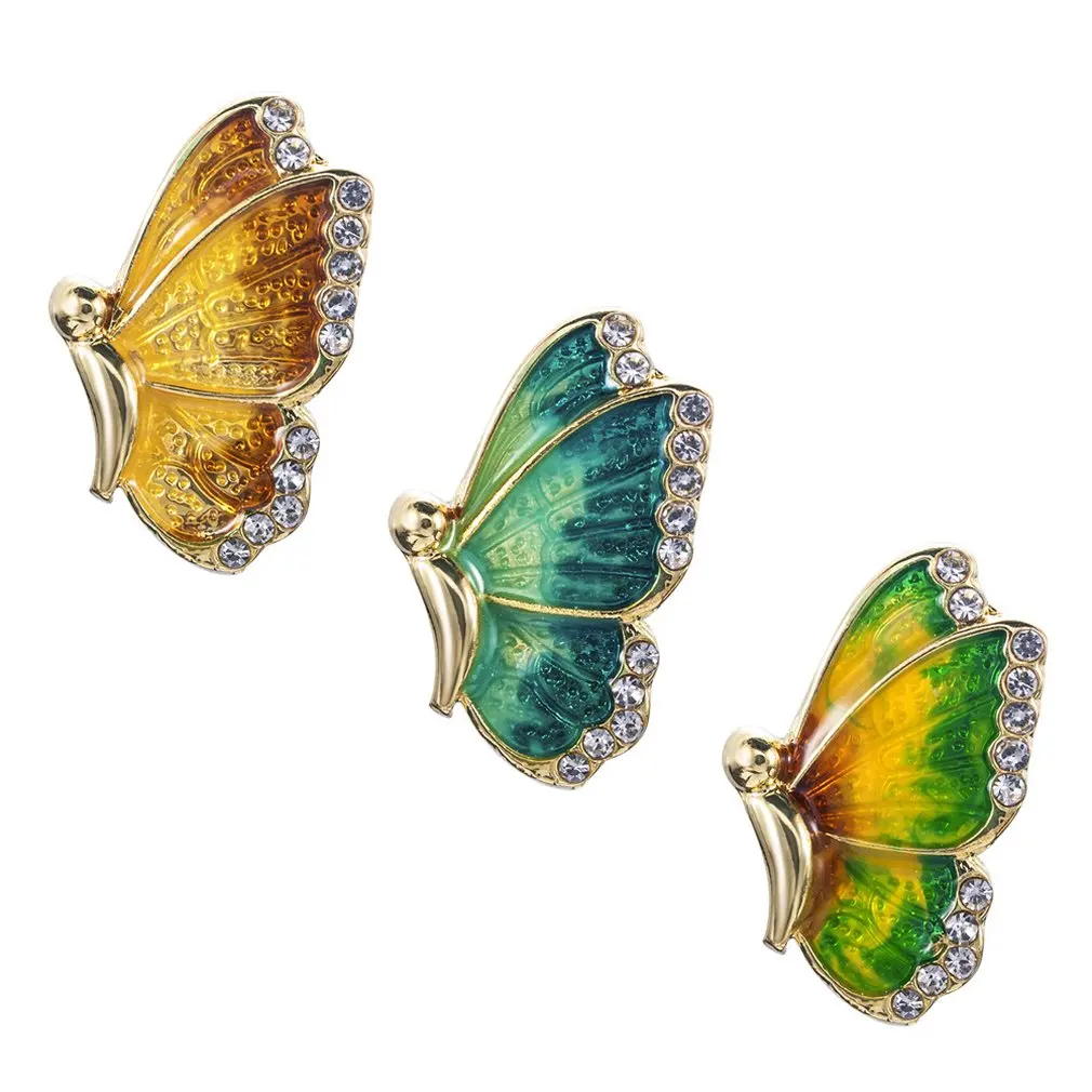 Oil Painted Butterfly Stud Earrings Rhinestone Wild Animal Female Women Birthday Party Jewelry Girls Best Gift dropshipping | Украшения и