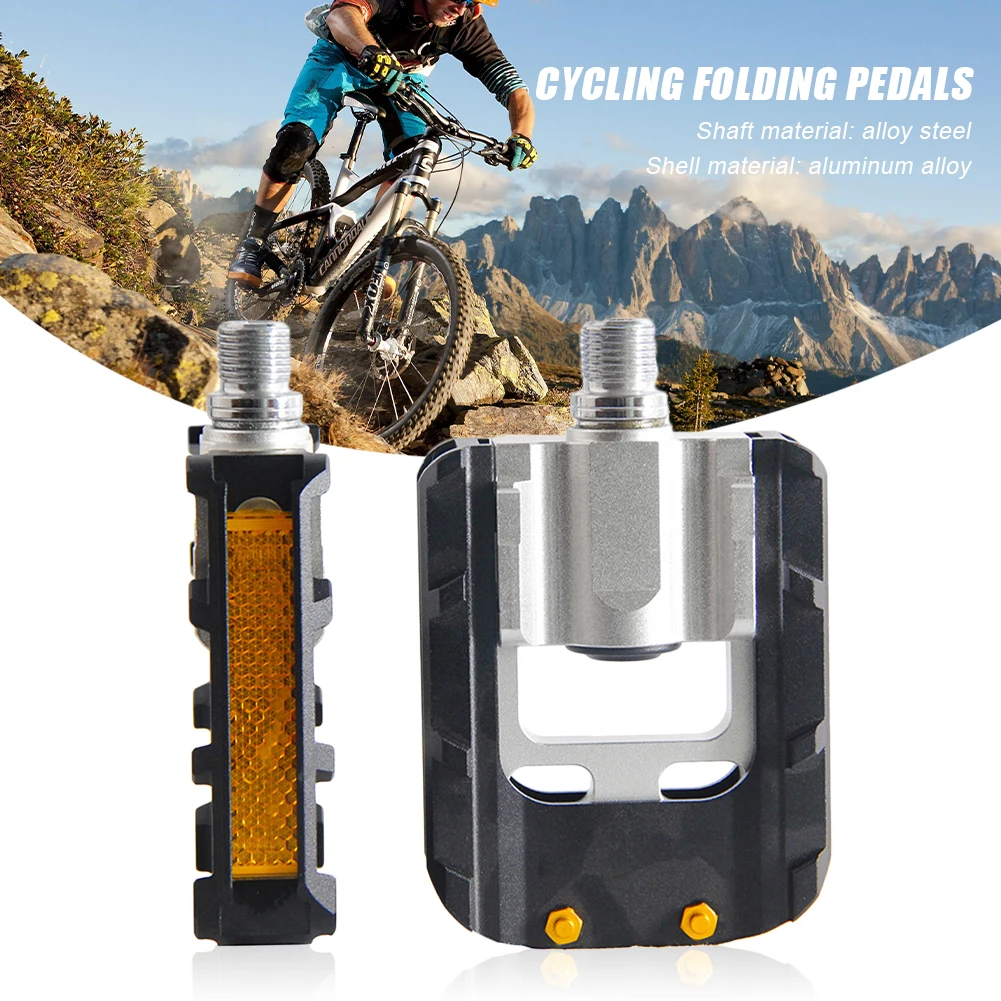 

High Strength Folding Bike Pedal Universal 9/16" Non-slip Foldable Pedal for Commuter Mountain Folding Road Bicycle Shipping
