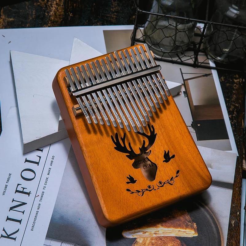 Kalimba 17 клавиш красное дерево большой палец пианино mbira музыкальный инструмент