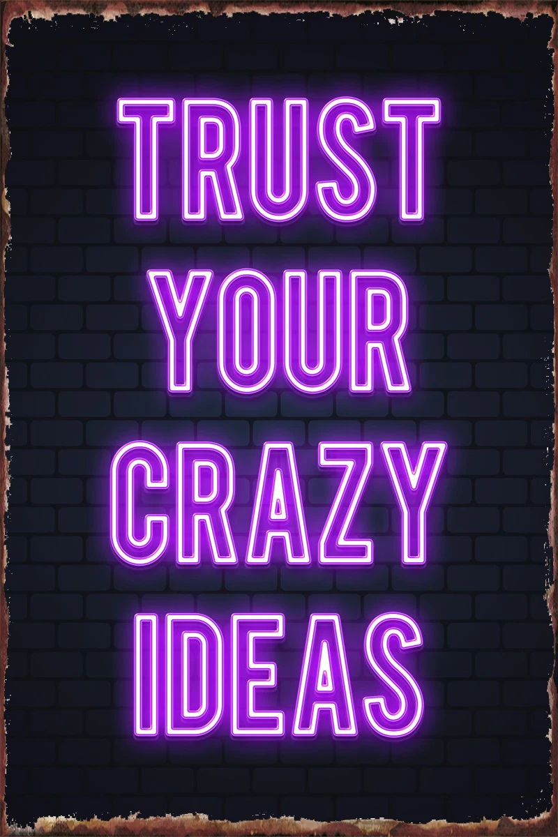 

Надпись Trust Your Ideas неоновая жестяная вывеска оловянные пластины декор для стен декор для комнаты Ретро винтажная металлическая вывеска для ...