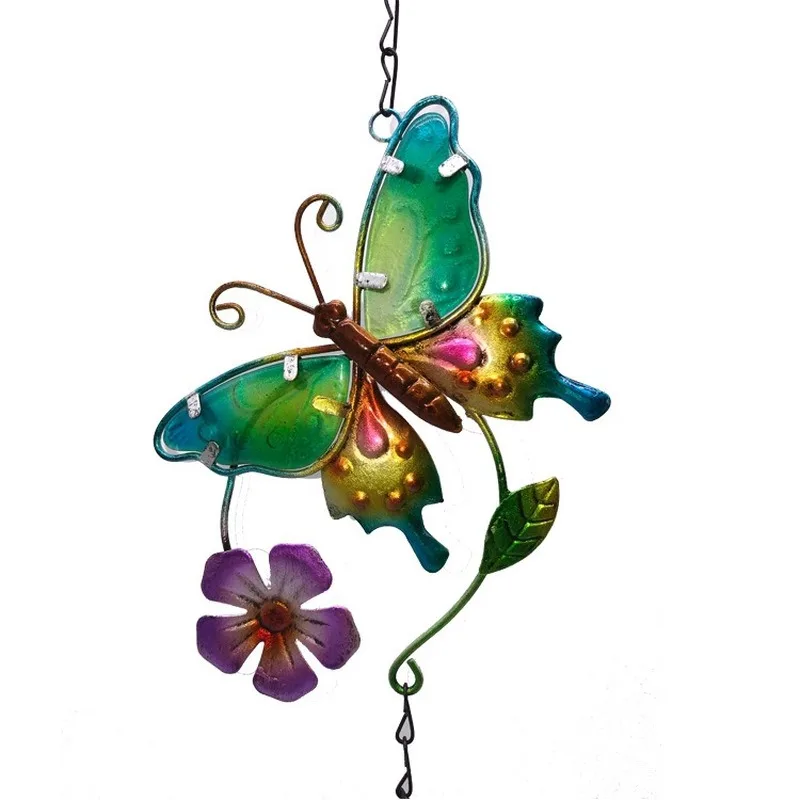 

Butterfly Glass Painted Metal Wind Chime Iron Crafts Hanging Decoration Creative Garden Garden Garden Garden Gift