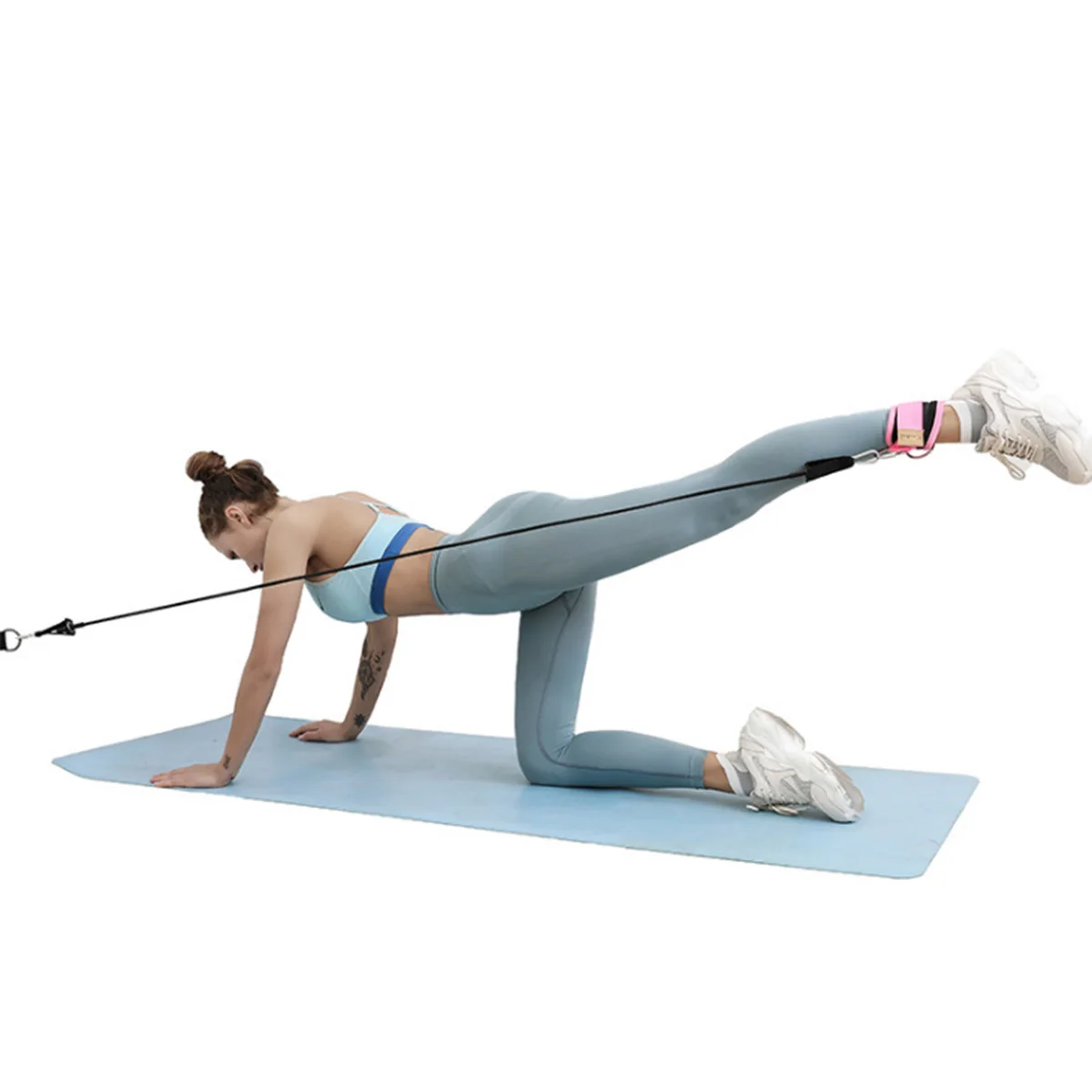 Indoor Resistance Bands Ankle Straps Cuff with Cable for Attachment Booty Butt Thigh Leg Pulley Strap Lifting Fitness Exercise | Спорт и