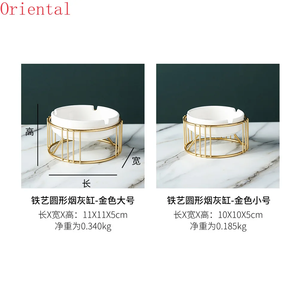 

Nordic Modern Home Decor House ceramics ashtray creative for home office accessories metal ash tray Holder living room Gift