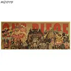 Аниме One Piece коллекция персонажей, наклейки на стену из крафтовой бумаги, плакаты, декоративные картины, товары для дома, 70x28 см