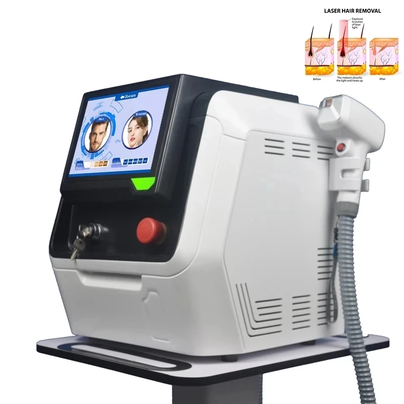 

2021 Новый 1200 Вт 808Nm 755 1064nm диодный лазерный прибор для удаления волос, александритовый лазер для лучшего эффекта удаления волос