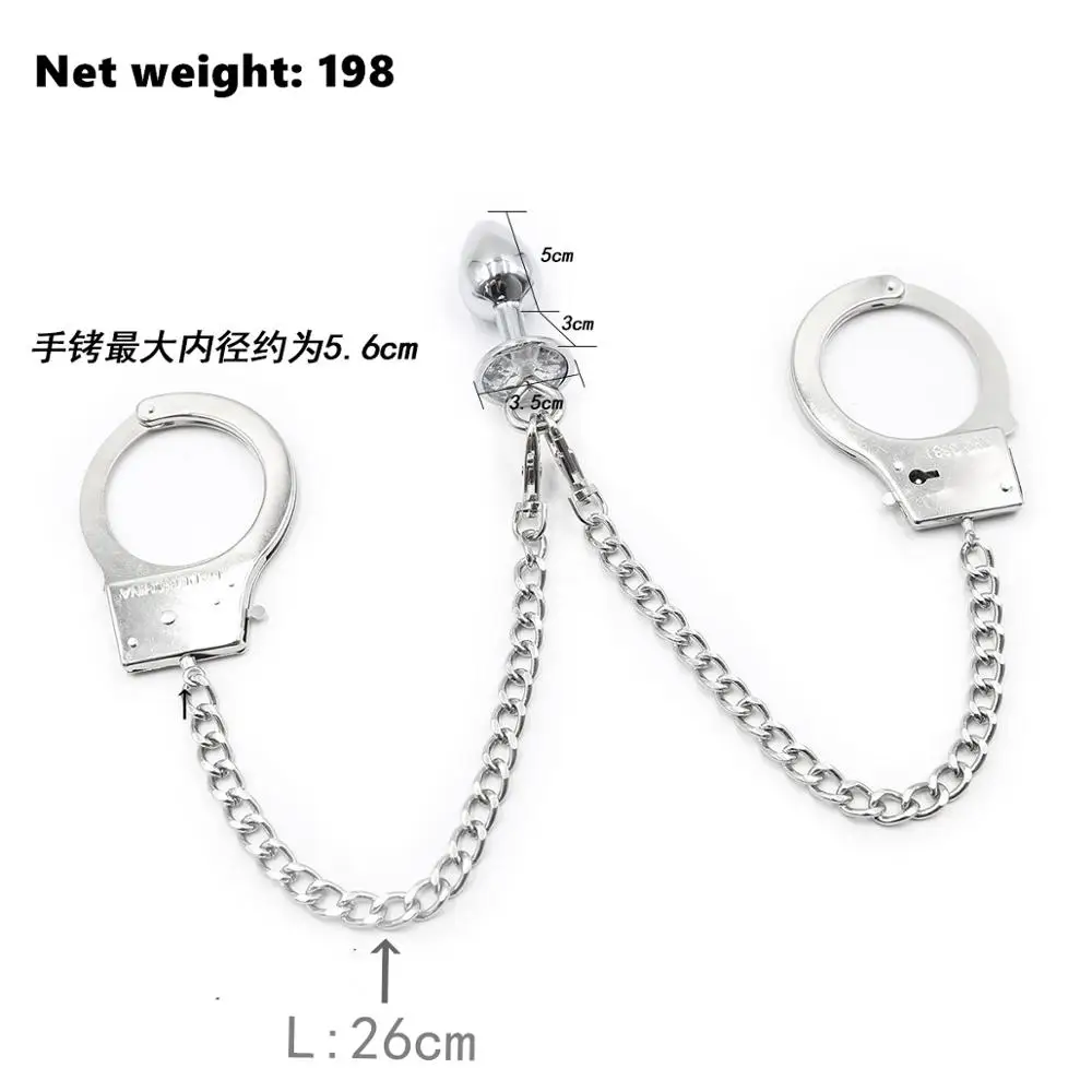 Секс-Игрушки Металлические наручники Анальная пробка труба игрушка игры для