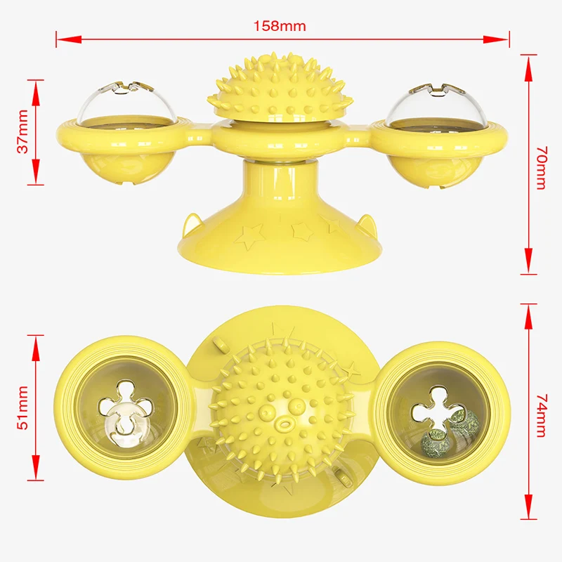 

Funny Pet Toys Cat Crazy Ball Disk InteractiveTurntable Toy Hair BrushDisc Trilaminar Turntable Cat Toy-30