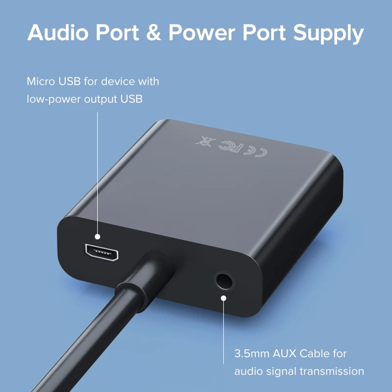 Адаптер SUPTEC HDMI-VGA преобразователь 1080P HDMI цифровой в аналоговый видео-и