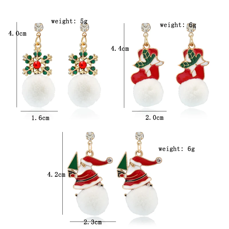 Новинка модные рождественские серьги GDHY в виде снежинок Санта-Клауса носков для