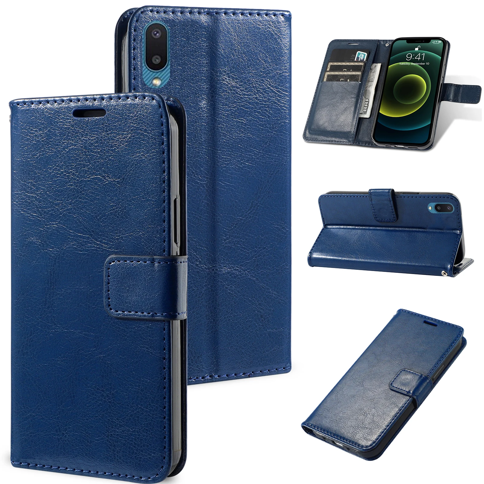 

Luxe Flip Lederen Case Op Voor Samsung A02 Case Back Telefoon Case Voor Samsung Galaxy A02 Een 02 A022F 6.5 ''Cover