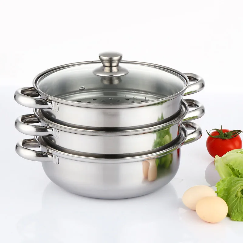 Пароварка 28 см из нержавеющей стали паровой горшок утолщенный двухслойный