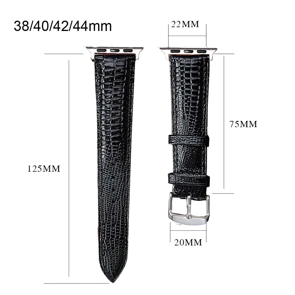 

Lizard Pattern Leather Watch Band for Apple Watch Series 6 5 4 3 2 1 SE Strap for iWatch Classic Watchband 40mm 44mm 42mm 38mm