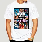 Дропшиппинг Grand Theft Auto вице-город футболка GTA футболки игровые футболки подходят для высоких мужчин натуральный хлопок с круглым вырезом футболки 8622X