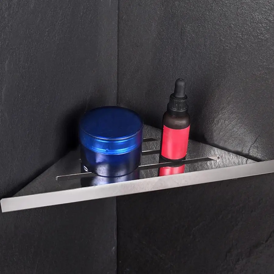 

Wall Mount Shower Corner Shelf Stainless Steel Bathroom Storage Rack Organizer Shampoo Holder Basket floating corner wall shelf