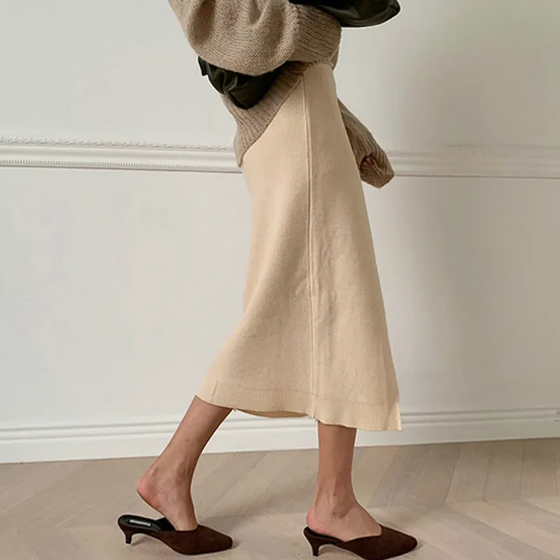 Mozuleva Осень Зима Толстая Женская трикотажная юбка высокая талия хип посылка