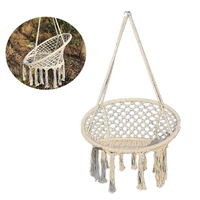 hammock chair hanging rope swing chair for indoor outdoor bedroom patio yard deck garden beige