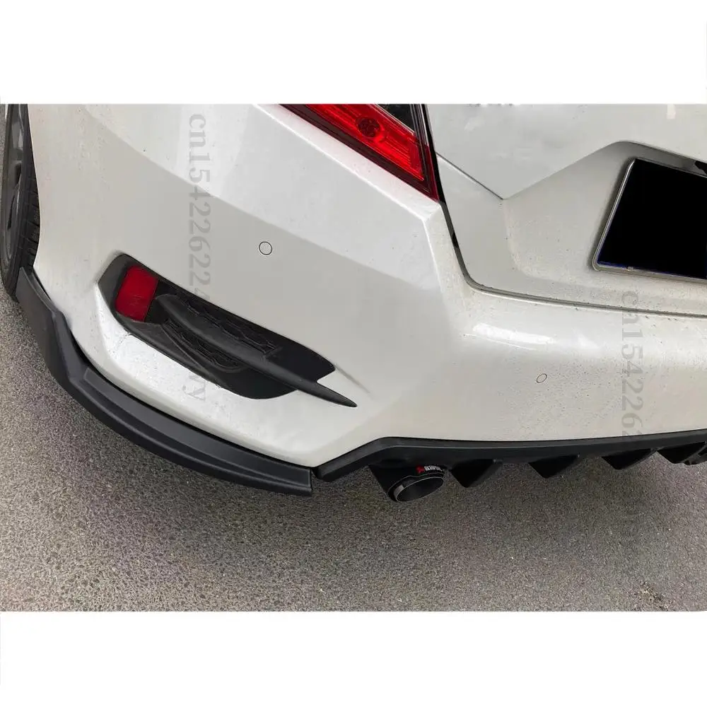 rear bumper diffuser lip exhaust pipe splitter cover exterior part spoiler deflector for honda civic 10th gen 2016 2020 sedan free global shipping