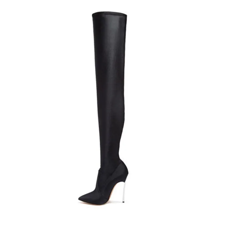 

High tube show sexy boots women's shoes Knee Boots metal heel women's Boots
