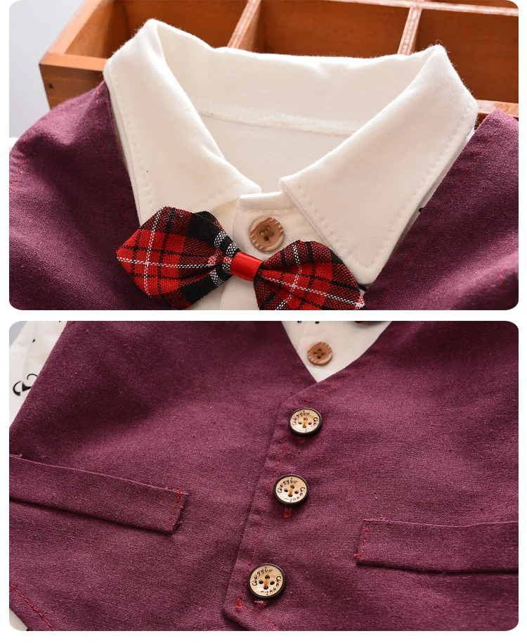 

Baby boys clothing set formal suit Shirt+waistcoat+Pant 3pcs fashion costume Infant clothing autumn winter newborn boys clothes