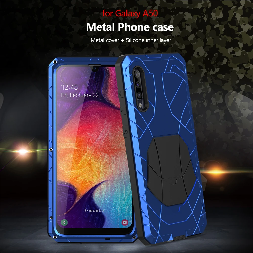 Для samsung Galaxy A30s A51 чехол для телефона жесткий алюминиевый металлический Закаленное стекло Защитная крышка для экрана сверхмощная защита A71 крышка