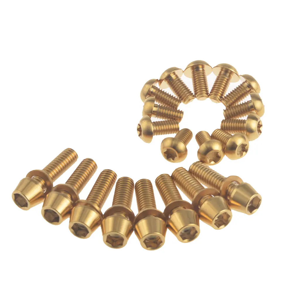 Xingxi 1 комплект/28 шт. титановые Ti болты m6x20мм болты с конической головкой и M6 шайбы и m5x10мм дисковые тормозные болты