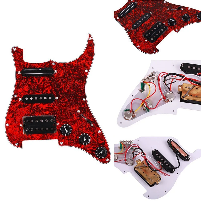 Прямая поставка-Гитара Pickguard 3-Ply SSH загружен Предварительно проводной Humbucker