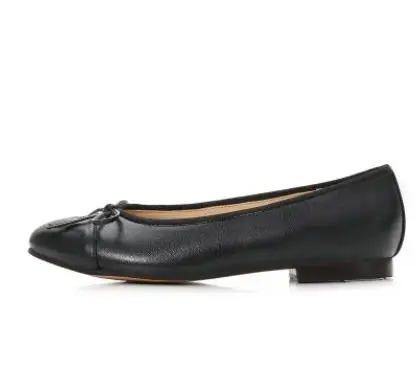 black leather Модная Высококачественная обувь на плоской подошве с круглым носком; Рабочая обувь для беременных женщин; балетки на плоской подошве - Цвет: black leather