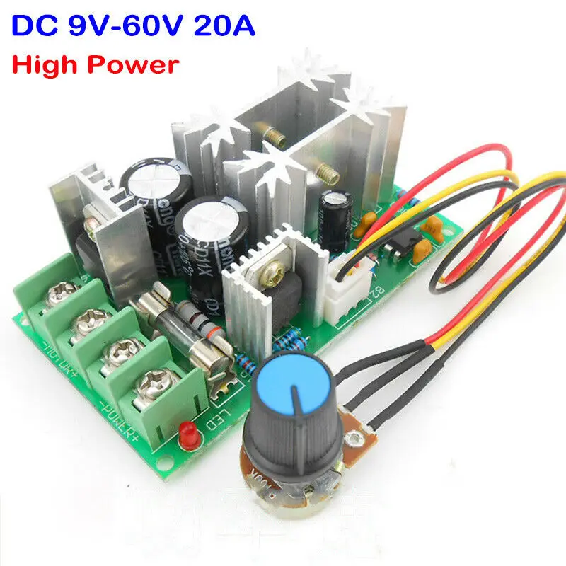 

DC 9V-60V 12V 24V 36V 48V 20A ШИМ контроллер скорости двигателя постоянного тока выключатель контрольный преобразователь высокого Мощность электричес...
