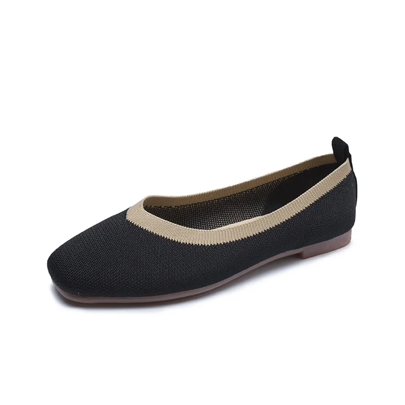 Женские сетчатые туфли в Корейском стиле лоферы на плоской подошве без застежки