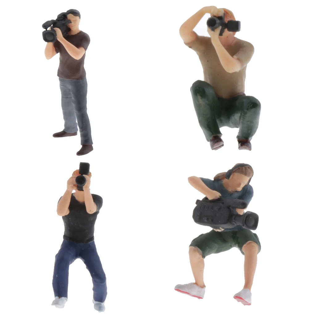 

1:64 Miniature Scene People Model Realistic Photographer Figurine Scenario Character for Diorama